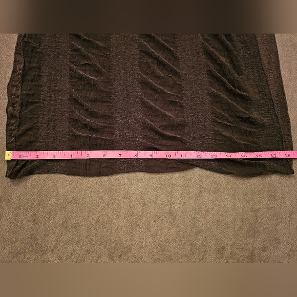 Lavello Crinkle Sheer Chocolate Brown Shimmer Scarf OS - Picture 7 of 7
